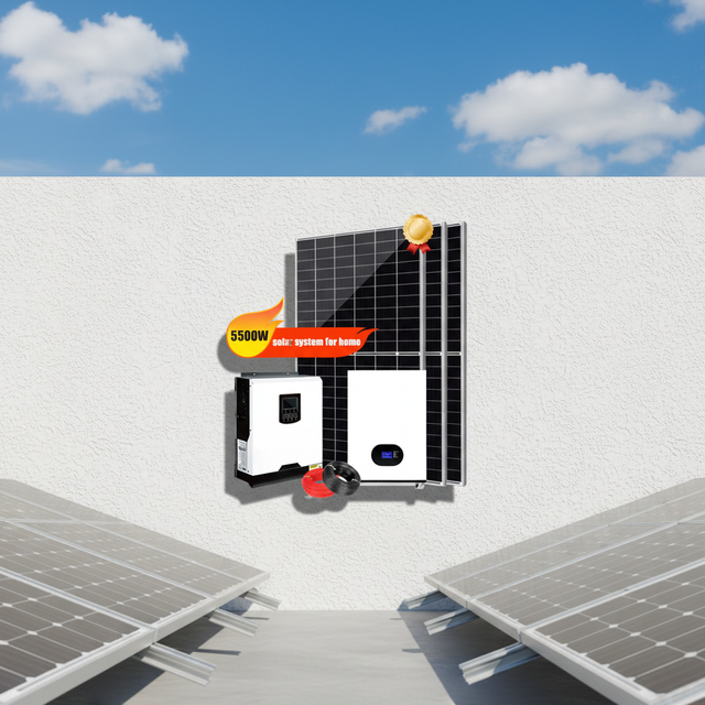 5.5kW Solar Power System Complete Off-Grid Solar Kit for Home Energy Storage & Camping Hybrid Solar Energy System