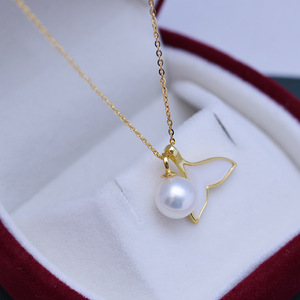 Collar con Colgante de Perla Zhuji Danshui de 8-9 mm, Blanco, Plata S925, Joyería Xiang, Luz Intensa, Pequeñas Imperfecciones, Suministro al por Mayor - Product Image 1