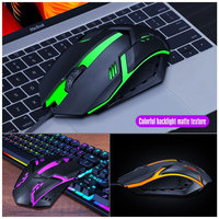 Kit Clavier et Souris Gamer USB Filaire PC Gamer avec Éclairage RGB, Clavier de Jeu et Souris Combo