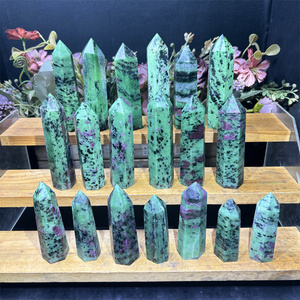 Mới Đến 4-10Cm Tay Khắc Tinh Thể Tự Nhiên Của Ruby Zoisite Epidote Đá Thạch Anh Tinh Thể Tháp Điểm Cho Chữa Bệnh Cho Trang Trí - Product Image 1