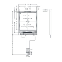 1,44 Zoll 128*128 Auflösung TFT LCD Display ST7735S Treiber-IC 10-Pin SPI Schnittstelle 280 Nits LCD Modul Bildschirm