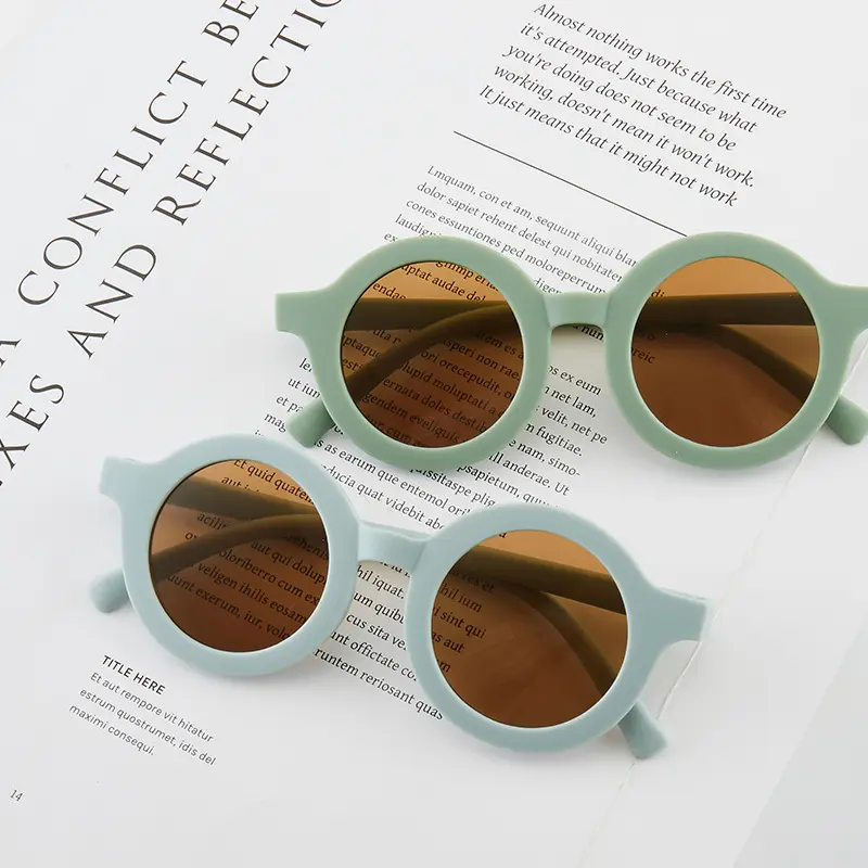 Wholesale Cheap Children Sunglasses Vintage Round Eye Sun Glasses For Kids Polarized Eyeglasses Custom Logo