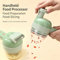 Hachoir Électrique Portable Multifonctionnel en Plastique pour Aliments, Coupe-Légumes, Hachoir à Ail, Trancheuse, Hachoir à Piments, Robot Culinaire pour Bébé
