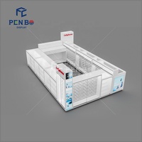 Kios Perbaikan Ponsel Sederhana 5X5 10 X 10 di Pusat Perbelanjaan, Lemari Pajangan Kaca untuk Casing Ponsel dan Aksesoris Ponsel