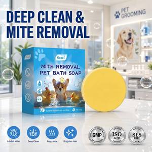 Jabón de Baño para Mascotas de 80g para Eliminar Ácaros, Limpieza Profunda Natural, Desodorizante, Barra de Champú para Perros y Gatos, Venta al Por Mayor de Fábrica - Product Image 5