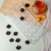 Moule à chocolat en forme de feuille d'érable à 21 cavités, moule à chocolat en plastique 3D personnalisé, outils pour gâteaux pour le jour de Thanksgiving