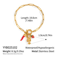 Européen Américain Tendance DIY Bijoux Accessoires Fraise Poivre Homard Bracelet pour Vacances Bord de Mer Mode Sexy Ne Se Décolore pas