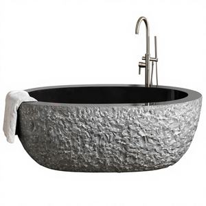 Bañera independiente de piedra natural de lujo |   Bañera Ovalada Moderna de 190 cm para Baños, Spas y Proyectos Hoteleros - Product Image 1