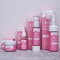 Sets de Cuidado Facial de Lujo con Vitamina C y Arroz Natural, Kits Faciales 4 en 1, Suero, Limpiador, Tónico, Spray, Tratamiento para el Acné