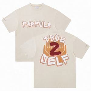 Camisetas personalizadas con hombros caídos, Camiseta de algodón de 300Gsm, camisetas extragrandes de peso pesado con logotipo personalizado impreso para hombres - Product Image 1