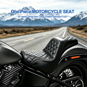 Asiento de Motocicleta Personalizado Tipo Rombo para Conductor y Pasajero, Compatible con Harley Softail Street Bob FXBB <span class=keywords><strong>FXBBS</strong></span> 2018-2023 Softail Standard FXST - Product Image 5
