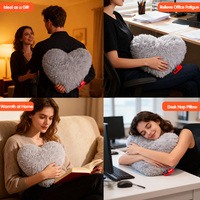 Coussin chauffant portable en peluche en forme de cœur, USB 5V, température réglable, pour les distributeurs transfrontaliers, idéal comme cadeau de vacances
