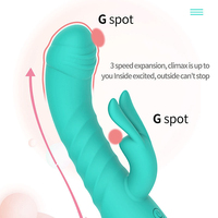 Vibromasseur réaliste en silicone, stimulateur du point G et du clitoris, mouvement ondulatoire simulant un doigt, vibromasseur lapin