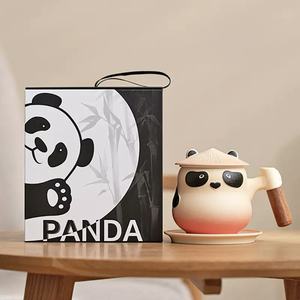 Tasse à thé en céramique Panda créative personnalisée avec infuseur, idéale pour le bureau, cadeau pour hommes et femmes, vaisselle haut de gamme 301-400ml, design moderne - Product Image 5