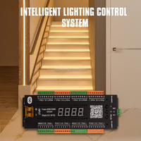 Contrôleur d'éclairage d'escalier LED BT, 32 étapes, capteur de mouvement PIR, DC12/24V 3A, 32 canaux, variateur de bande LED, 500W 1000W, contrôleur intelligent pour marches d'escalier