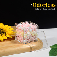 Petit carré de 2mm d'épaisseur boîte à bonbons rigide haut de gamme en plastique transparent de qualité alimentaire pour la célébration de mariage de stockage de sucette de sucre