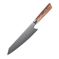 Couteau de chef de cuisine en acier damas à 67 couches, fabriqué à la main, 8 pouces, avec manche ergonomique en bois Pakka