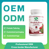 Capsules de Rhodiola Rosea Premium, Extrait de Racine, Formule Adaptogène, Fabricant OEM de Capsules de Rhodiola Rosea sous Marque Privée
