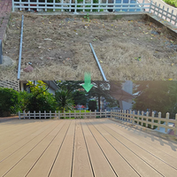 Planches de terrasse et de balcon en WPC 3D embossé à clipser, anti-corrosion, pour extérieur, en bois-plastique, pour cours et terrasses