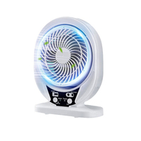 Ventilateur de table rechargeable AC/DC HELIOS 10W avec panneau solaire, refroidisseur d'air de 6/8 pouces, batterie au lithium blanche, brise silencieuse, longue durée de vie