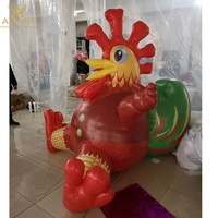 Coq gonflable décoratif d'extérieur, modèle animal gonflable personnalisé avec coquille rouge