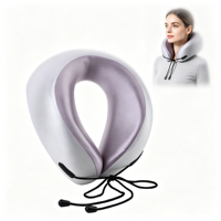 Oreiller de voyage en mousse à mémoire de forme en U, coussin de soutien cervical, housse en nylon spandex brillant, léger et portable pour avion et voiture