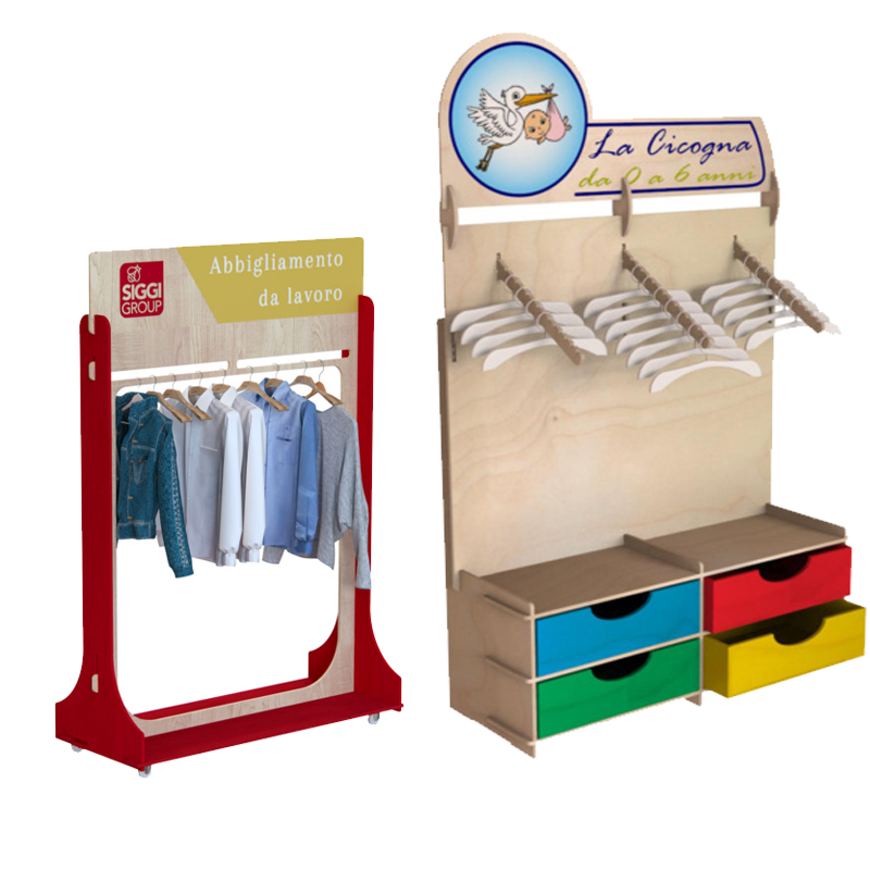 Apache Custom Modern Wooden Recyclable Rotating Floor Standing Display Rack Easy Assembly for Clothing Accessories Clothing — view 1