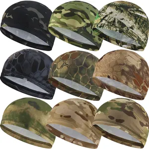 Sweat Wicking Camouflage Helmet Liner Cycling Ice Silk Cooling Running Quick Drying Sport Camo Skull Cap