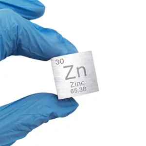 Elemento tavola periodica cubo da 25.4mm zinco Zn sputtering target dimensioni personalizzate