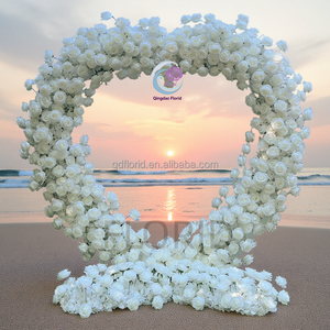 L86 seta rosa rosa bianco rosso sposami sfondo proposta di decorazione per matrimonio amore cuore artificiale a forma di fiore ad arco - Product Image 4
