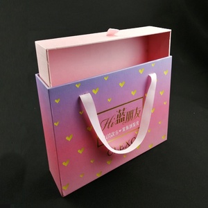 Custom Luxury square Rigid Cardboard Paper Small Thin Slider Box Drawer Type Gift Packaging Boxes with Handles - Product Image 2