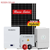 Kit de système solaire hybride Rosen 15KW, système d'énergie solaire intelligent de 15000 watts pour usage domestique et vente d'électricité