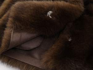 Manteau <span class=keywords><strong>trench</strong></span> en fourrure réversible de haute qualité pour femmes, pour l'hiver, avec rembourrage en coton et fourrure de lapin, tissu tissé et longueur courte - Product Image 3