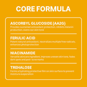 Sérum éclaircissant à la vitamine C personnalisé OEM avec <span class=keywords><strong>acide</strong></span> férulique AA2G et niacinamide pour estomper les taches brunes, unifier le teint et être antioxydant - Product Image 4