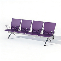 Chaises en PU à structure métallique en aluminium, design moderne et durable, pour extérieur, centres commerciaux, gymnases, aéroports, hôpitaux, gares et écoles, direct usine