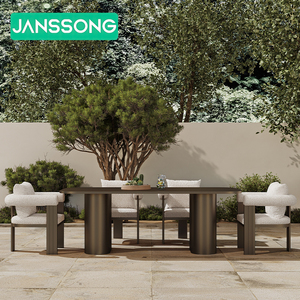 ชุดโต๊ะเก้าอี้อลูมิเนียมสำหรับรีสอร์ทหรูหรา เฟอร์นิเจอร์กลางแจ้งสำหรับโรงแรม ชุดเก้าอี้รับประทานอาหารในสวน ชุดโต๊ะกลางแจ้ง ชุดเฟอร์นิเจอร์สำหรับสวน - Product Image 3