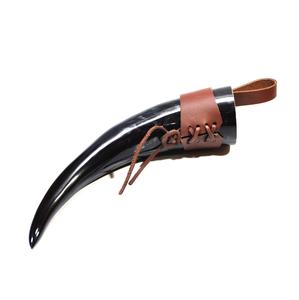 Corne à boire naturelle avec sangle en cuir réglable pour festivals et usage domestique à prix abordable, fabrication artisanale viking - Product Image 5