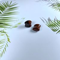 Bouchons d'oreilles en pierre d'obsidienne d'acajou, 10 pièces, Tunnels et extenseur d'oreilles, en forme de goutte d'eau, jauge de Piercing