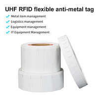 Etiqueta RFID UHF Anti-Metal de 860MHz 960MHz, Etiqueta RFID de PET Flexible e Impermeable, Imprimible para Gestión de Activos Industriales