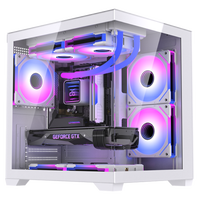 Boîtier PC de jeu LOVINGCOOL OEM avec ventilateurs RGB, boîtiers et tours d'ordinateur, boîtier ATX en verre trempé, cabinet de bureau pour PC