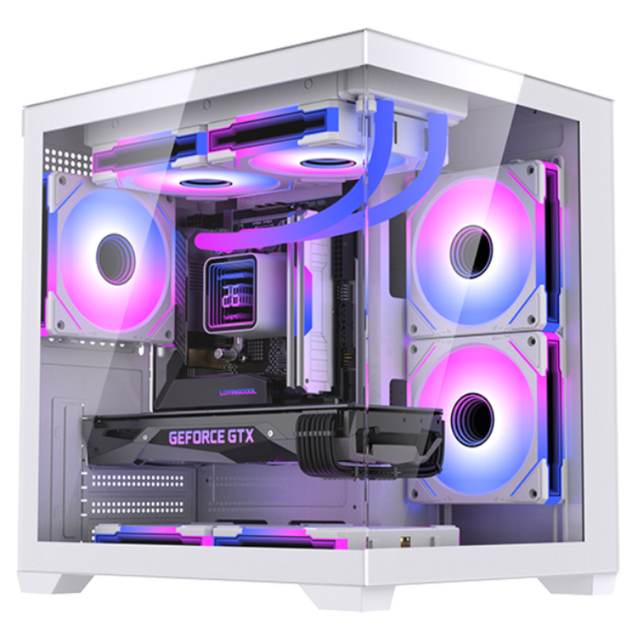 LOVINGCOOL OEM Computer Gaming PC Case RGB Fans Computer Cases & Towers Tempered Glass ATX Case Desktop Cabinet PC