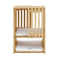 Jaula Moderna de Madera Maciza de 2 Niveles con Vidrio para Gatos, Transpirable, con Cojines Lavables, Venta al por Mayor de Fábrica, Pedidos a Granel OEM