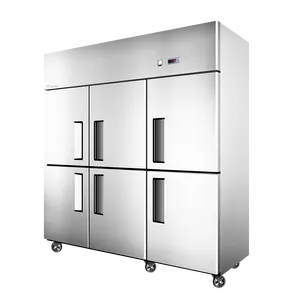 餐厅厨房大容量2/4/6门无霜立式商用冰箱和冰柜组合