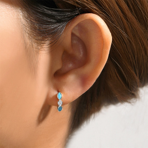 CANNER Pendientes de Aro Minimalistas de Plata de Ley 925 con Ojo Turco, Joyería Delicada Chapada en Oro de 18K - Product Image 5