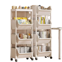 Chariot utilitaire roulant en plastique blanc avec étagère de rangement de cuisine à trois niveaux, conception multifonctionnelle, non pliable, matériau PP ODM/OEM