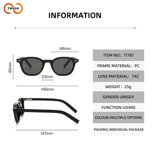 TWOOO T1787 Lunettes de soleil polarisées rondes personnalisées avec logo, tendance rétro polyvalente, vente en gros d'usine - Product Image 4