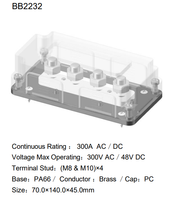 Barre omnibus 300A robuste, bloc de distribution d'énergie, module de boîtier de barre omnibus, borne de connexion M8 M10 pour voiture, camping-car, bateau
