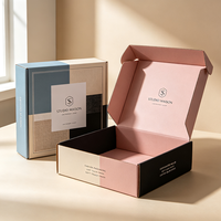 Boîte d'expédition de luxe personnalisée en carton ondulé imprimé numériquement en quadrichromie, production en 72h, pour vêtements, emballage recyclé