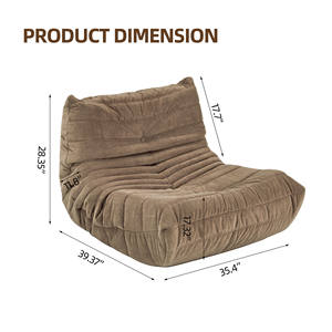 Brauner Schaumstoff-Gefüllter Sitzsack-Sessel, Großer Beanbag-Stuhl für Erwachsene, Vakuumverpackt, Couch für Wohnzimmer - Product Image 6