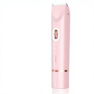 Nouveau tondeuse électrique <span class=keywords><strong>2</strong></span>-en-1 pour <span class=keywords><strong>femme</strong></span>, double tête, étanche, rasoir sans douleur à piles pour poils pubiens et corporels, rose - Product Image 1